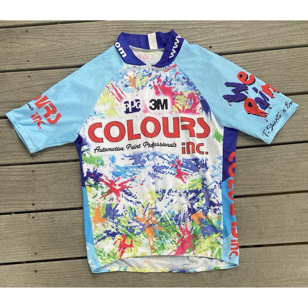 COLOURS Inc Paint Splash Cycling Jersey XL 3:16 Athletic Wear USA Made in USA